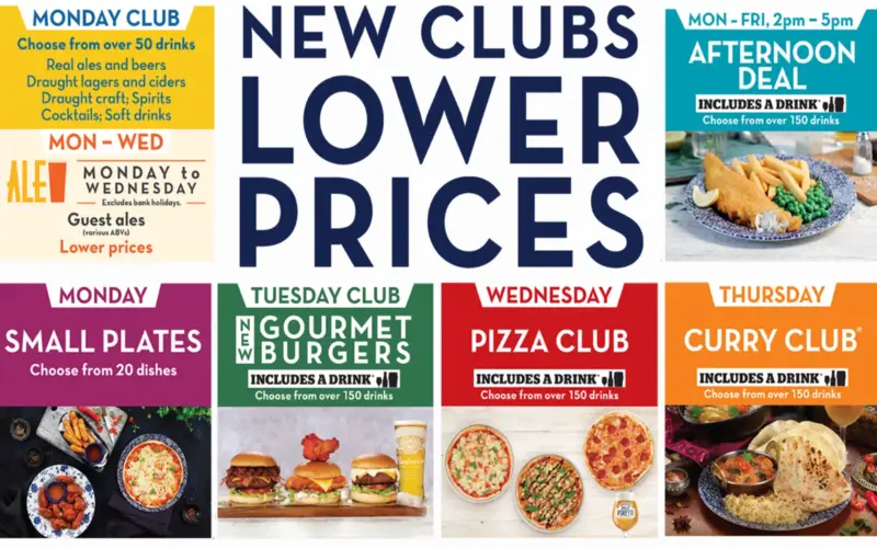 Wetherspoons New Weekly Club Deals